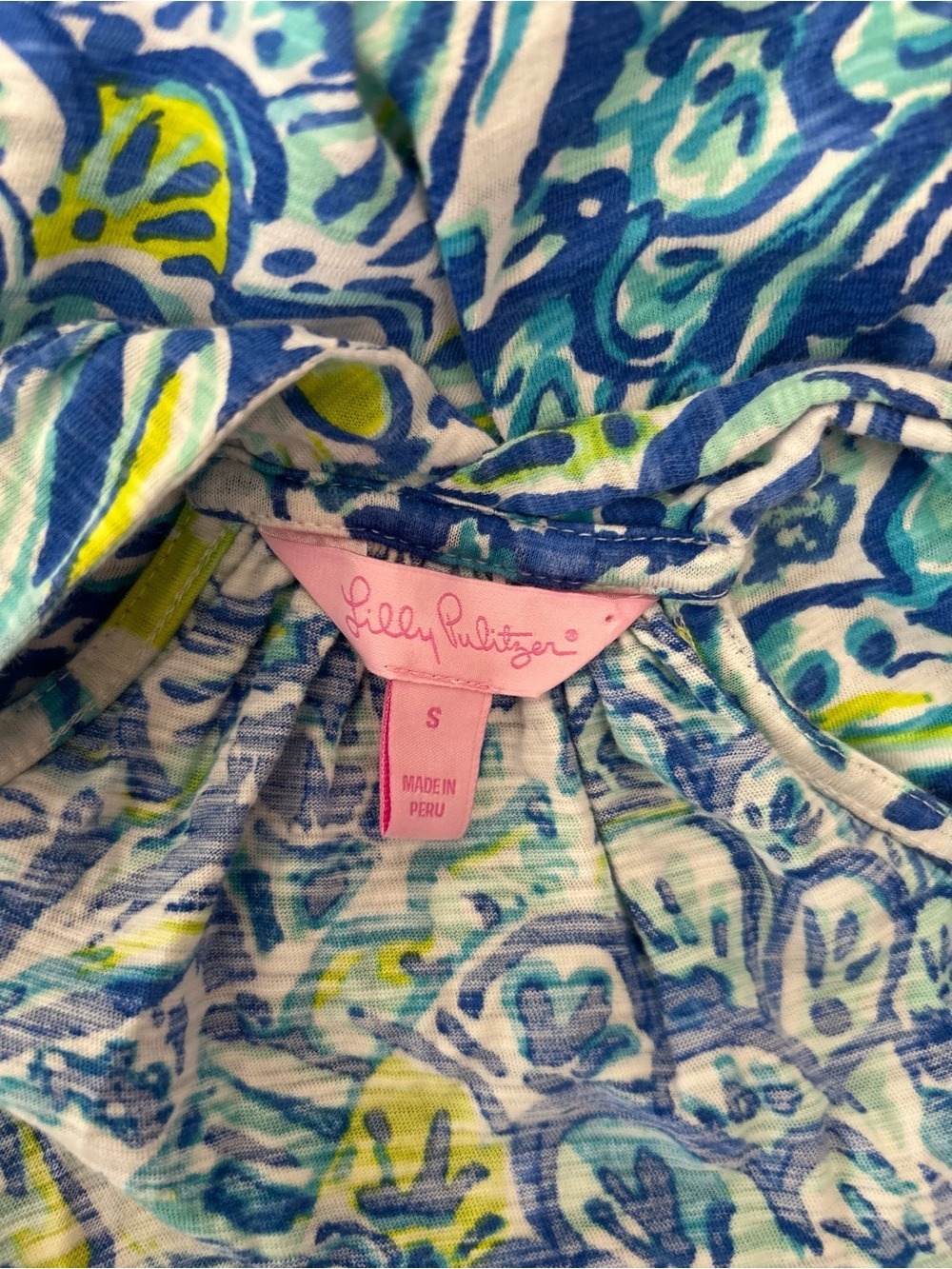 Lilly Pulitzer Cordelia Blue Paisley Racerback  Tank | Size Small - Picture 7 of 9